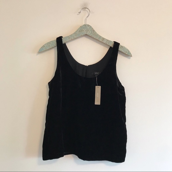 J. Crew | NWT Black Velvet Tank Top - Picture 1 of 4